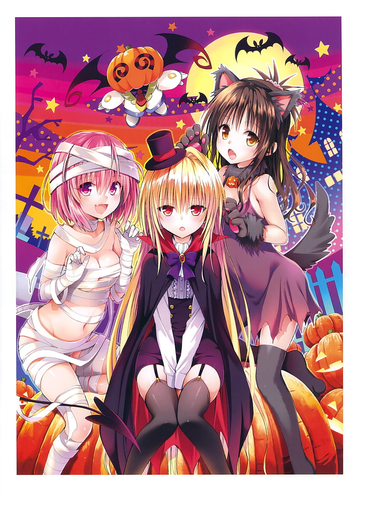 anime, anime girls, To Love-ru, Momo Velia Deviluke, Yuuki Mikan, HD wallpaper