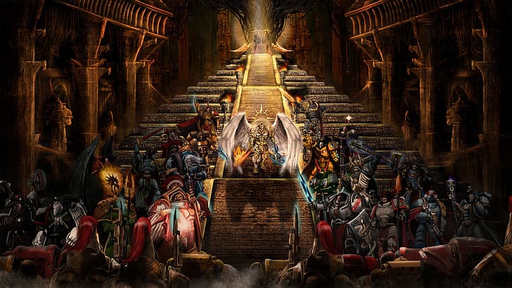 gold, throne, Emperor of Mankind, Warhammer 40,000, Warhammer 30,000