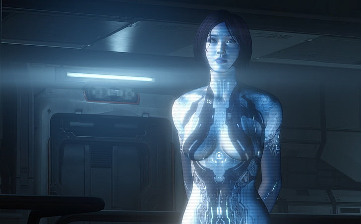 female cyborg wallpaper, Halo, Cortana, Halo 4, technology, futuristic