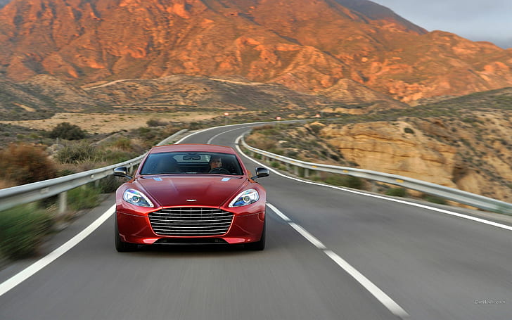 Aston Martin Rapide S Road HD, red car, cars, HD wallpaper