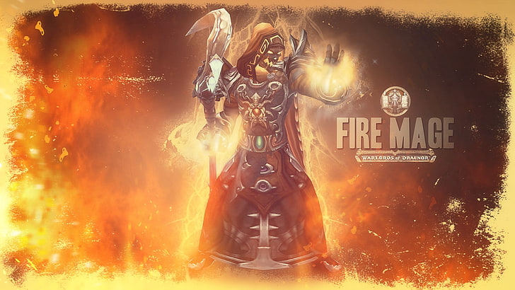 Fire Mage illustration, World of Warcraft: Warlords of Draenor, HD wallpaper
