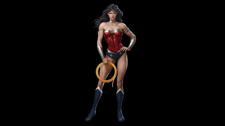 Wonder Woman digital wallpaper, Artgerm, DC Comics, studio shot
