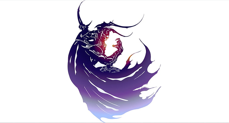 blue dragon illustration, minimalism, simple background, Final Fantasy IV, HD wallpaper