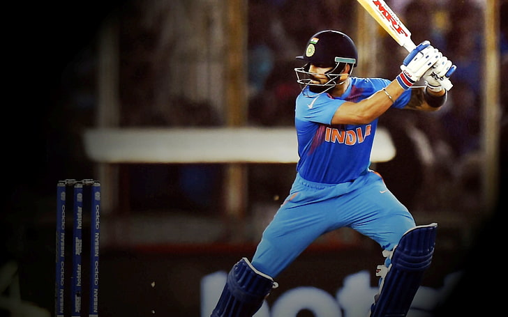 HD wallpaper: Virat Kohli Leads, men's blue jersey set, Sports, Cricket,  people | Wallpaper Flare