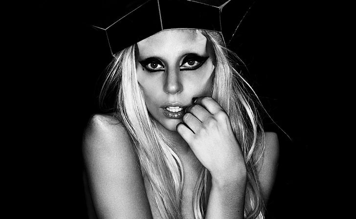 Lady Gaga - Born This Way, Lady Gaga, Music, black and white, HD wallpaper
