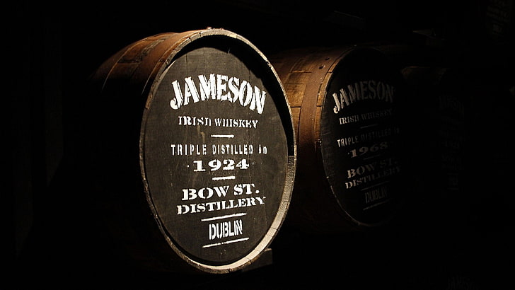 wood wooden surface whiskey brand alcohol jameson barrels dublin ireland cellars, HD wallpaper