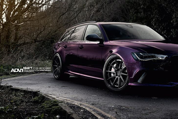 Audi, RS6, Audi RS4 Avant, purple, ADV.1, ADV.1 Wheels, Quattro, HD wallpaper
