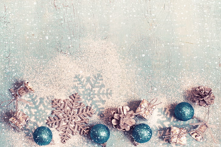 decoration, snowflakes, New Year, Christmas, happy, Merry Christmas, HD wallpaper