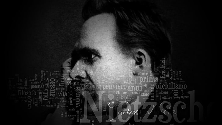 untitled, philosophy, Friedrich Nietzsche, typography, monochrome