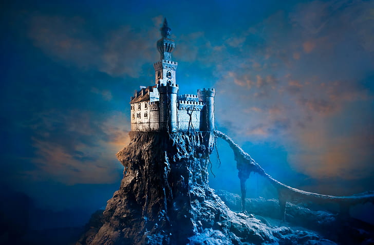 fantasy art, castle, HD wallpaper