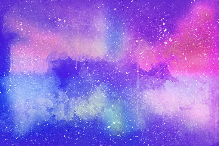 purple, blue, and pink graphic wallpaper, paint, watercolor, surface, HD wallpaper