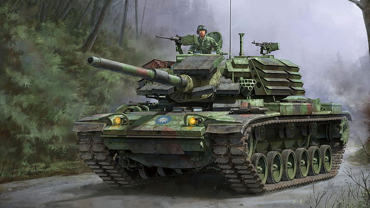 medium tank, option for Taiwan, mounted on the body M60, CM-11, HD wallpaper