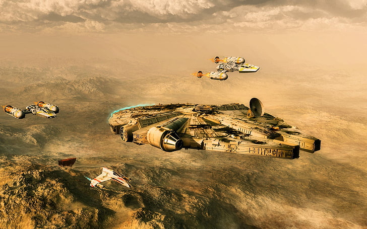 Star Wars Millennium Falcon, Y-Wing, transportation, mode of transportation, HD wallpaper
