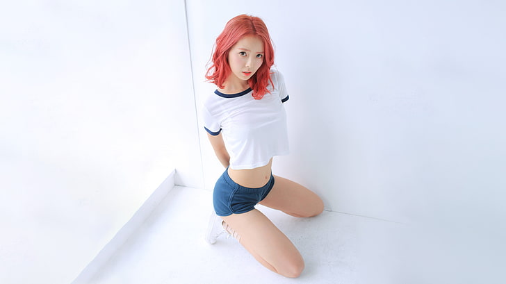 women's white crop t-shirt, K-pop, Stellar (스텔라), Hyoeun, HD wallpaper