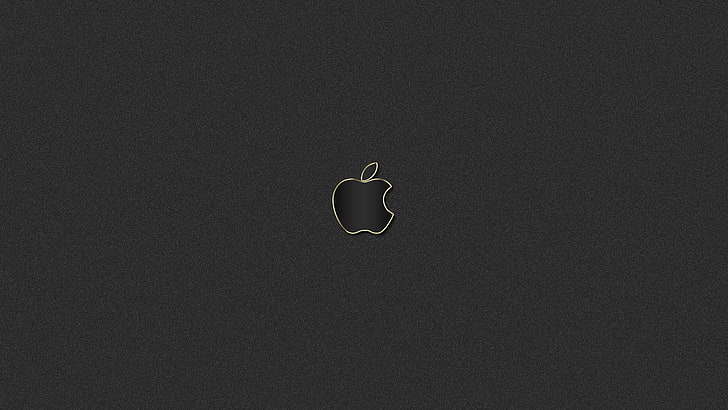 Apple logo, gold, black, mac, copy space, no people, indoors HD wallpaper