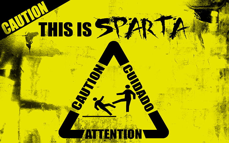 caution, warning signs, Sparta