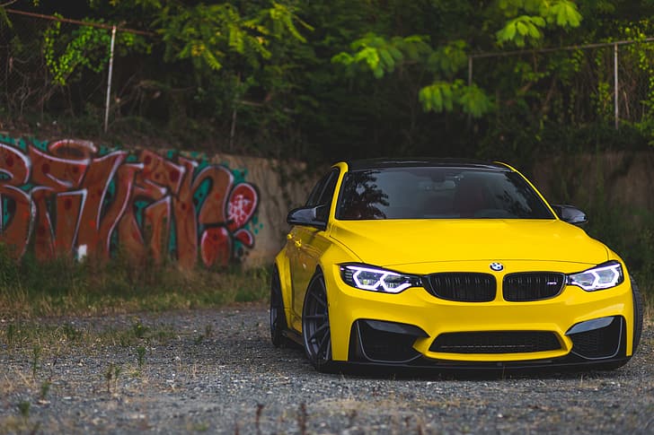 BMW, Black, Yellow, F80, M3, HD wallpaper