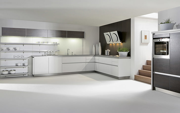 HD wallpaper: white wooden kitchen sideboard, design, style, furniture,  interior | Wallpaper Flare