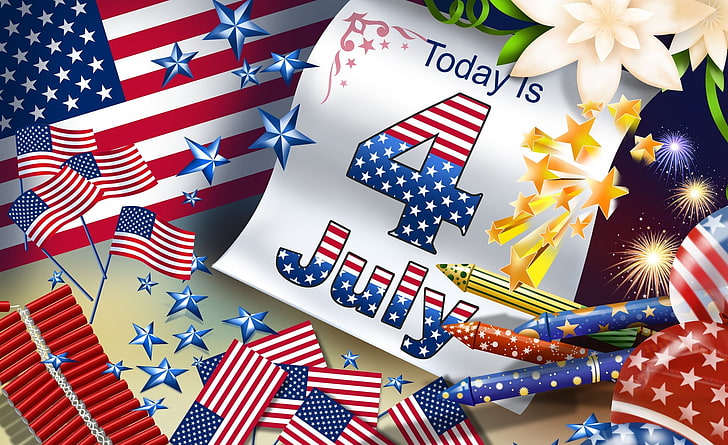 Fourth Of July, U.S.A. flag, Holidays, Independence Day, federal holiday, HD wallpaper