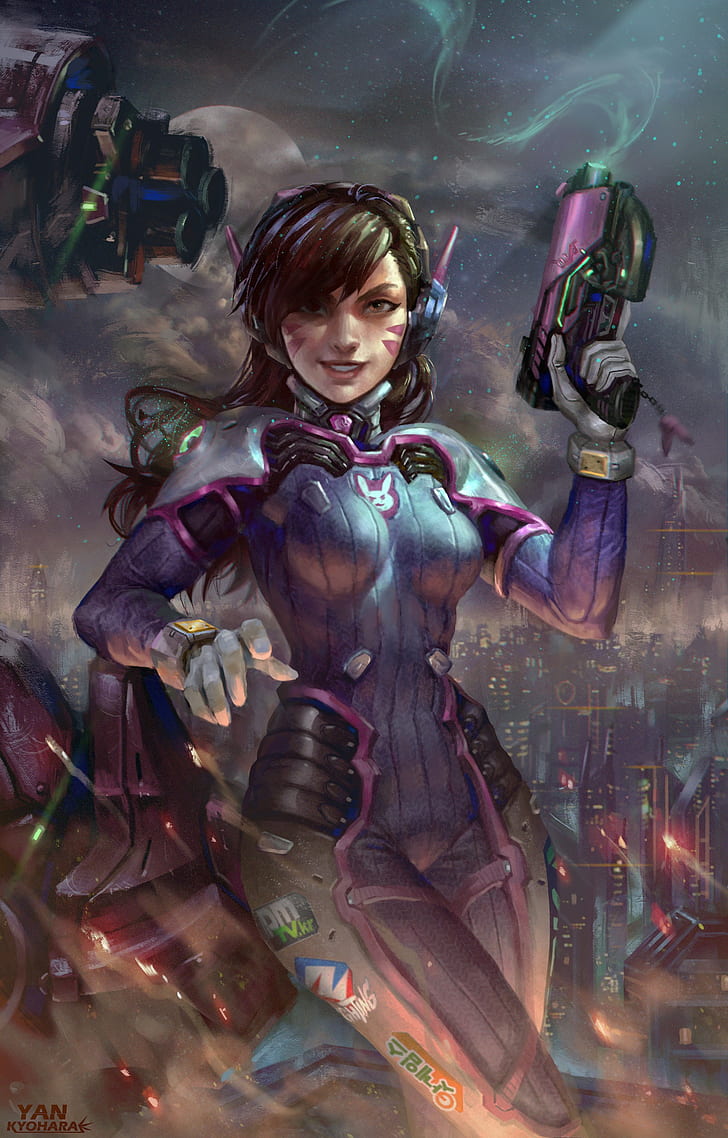 Overwatch female character digital wallpaper, D.Va (Overwatch)