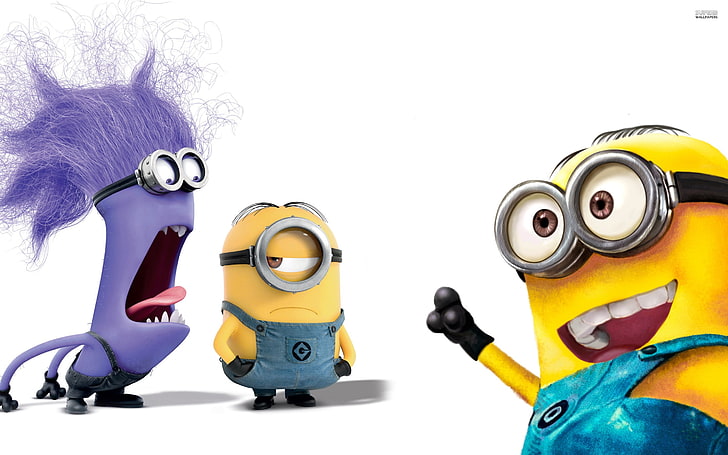 Minions from The Despicable Me, simple background, animated movies, HD wallpaper