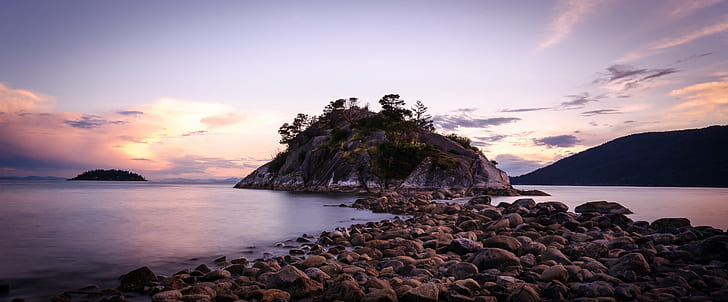 island surrounded by body of water during daytime, whytecliff park, whytecliff park, HD wallpaper