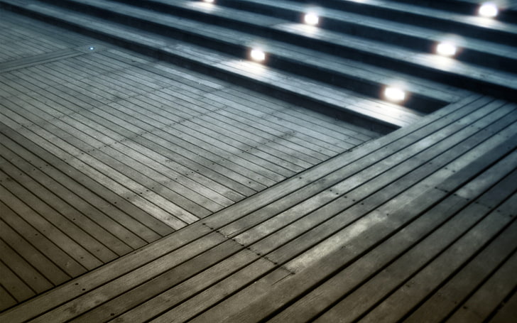 detailed, wooden surface, planks, lights, architecture, pattern, HD wallpaper