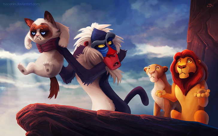 HD wallpaper: The Lion King characters, Lion King movie scene, Grumpy Cat,  humor | Wallpaper Flare