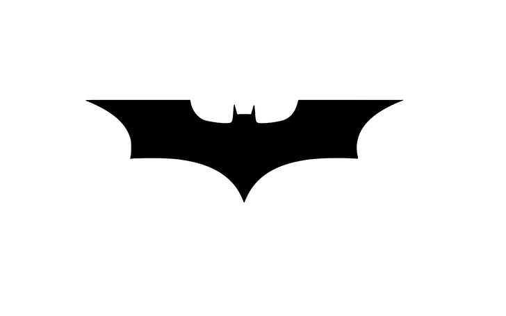 batman, black and white, logo, studio shot, copy space, white background