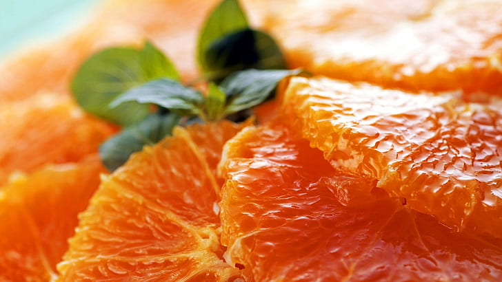 orange slice fruit close-up photo, Wall, Food, freshness, citrus Fruit