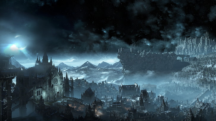castle near mountain digital wallpaper, Dark Souls III, Irithyll, HD wallpaper