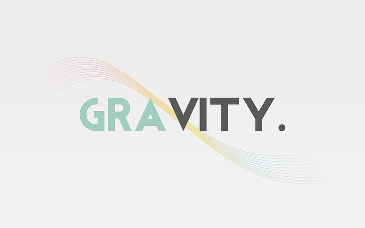 white and black text illustration, Gravity, minimalism, simple, HD wallpaper