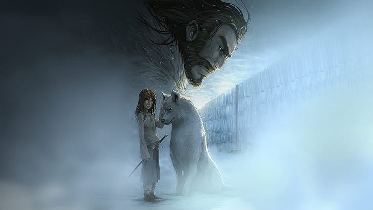 HD wallpaper: artwork, Arya Stark, Direwolves, Game Of Thrones, wolf |  Wallpaper Flare