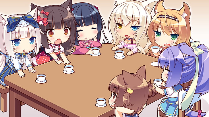 anime, anime girls, Neko Para, Chocolat (Neko Para), Vanilla (Neko Para), HD wallpaper