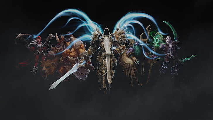 videogame screenshot, heroes of the storm, Tyrael, Rexxar, Valla