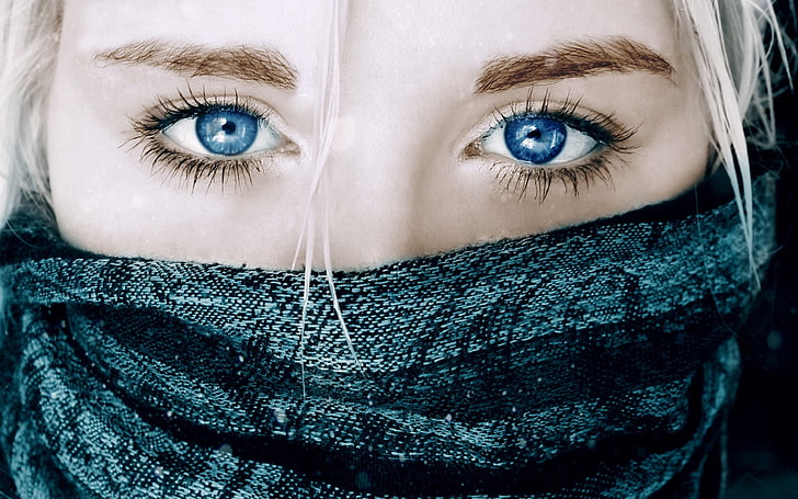 women's blue eyes, girl, beauty, blue eyed, beaty, human body part, HD wallpaper