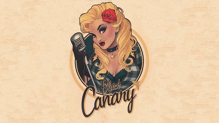 Black Canary logo, blonde, DC Comics, textured, superheroines