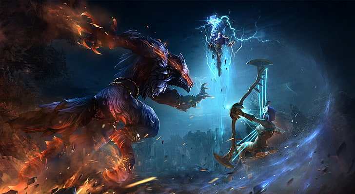 Smite, Fenrir vs Neith, Games, Other Games, videogame, water