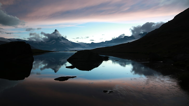peak, swiss alps, switzerland, zermatt, dawn, cloud, morning, HD wallpaper