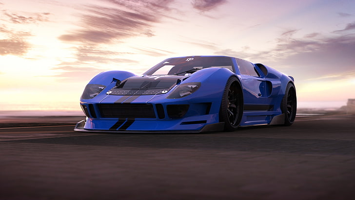 Rostislav Prokop, car, vehicle, blue cars, Ford, Ford GT, Ford GT40