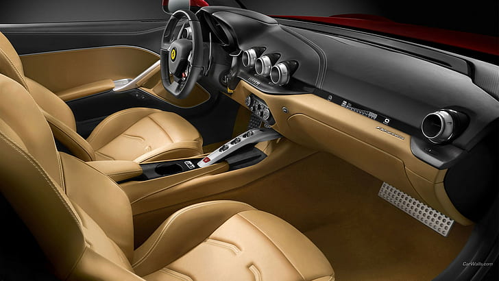 Ferrari F12, car interior, vehicle, HD wallpaper