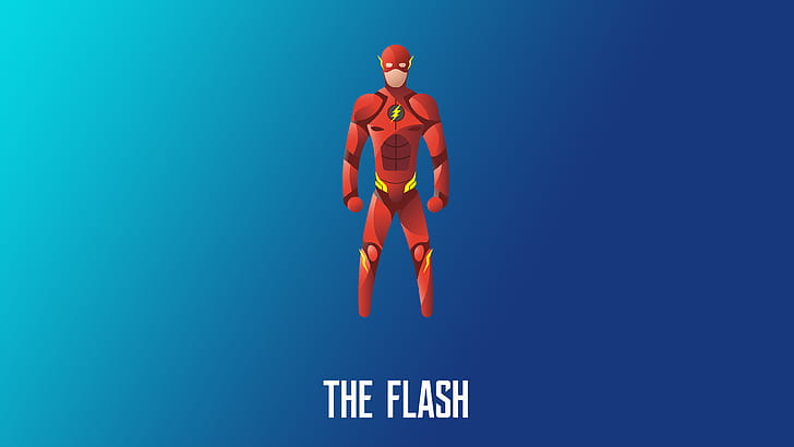 flash, superheroes, illustration, hd, 4k, minimalism, minimalist, HD wallpaper