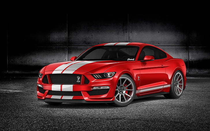 Hd Wallpaper Ford Mustang Gt350 Red Car Front View Wallpaper Flare