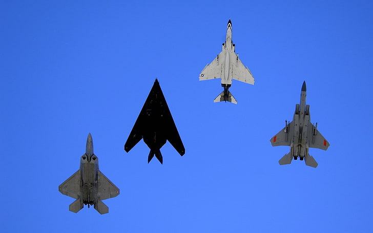 Lockheed Martin F-22 Raptor, F-117 Nighthawk, McDonnell Douglas F-15 Eagle, HD wallpaper