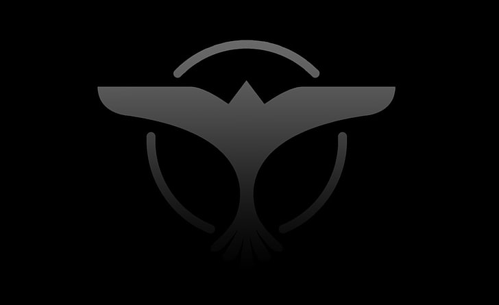 Dj Tiesto, white bird logo, Music, Black, Background, tiesto logo