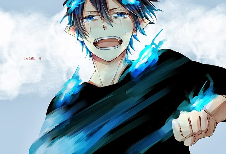 blue exercise character, anime, Blue Exorcist, Okumura Rin, one person