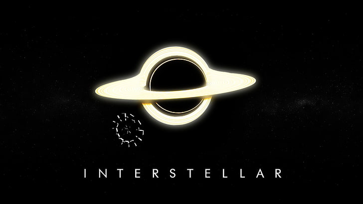 Interstellar logo, space, the film, art, poster, spaceship, Nolan