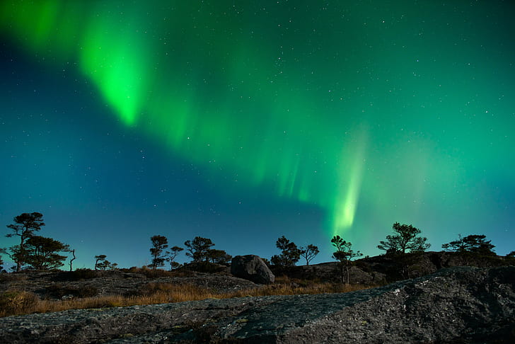 aurora northern lights, Light show, nordlys, natt, Skorpo, Kvinnherad