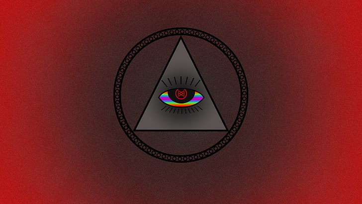 Illuminati, eyes, no people, geometric shape, circle, red, single object