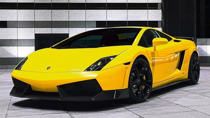 Lamborghini Murcielago, yellow, car, mode of transportation, HD wallpaper